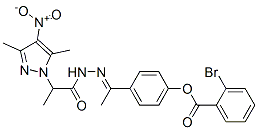 1H-Pyrazole-1-aceticacid,alpha,3,5-trimethyl-4-nitro-,[1-[4-[(2-bromobenzoyl)oxy]phenyl]ethylidene]hydrazide(9CI) Struktur