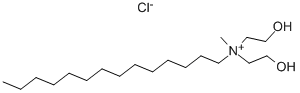 N,N-ビス(2-ヒドロキシエチル)-N-メチル-1-テトラデカンアミニウム·クロリド 化学構造式