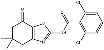 Benzamide, 2,6-dichloro-N-(4,5,6,7-tetrahydro-5,5-dimethyl-7-oxo-2-benzothiazolyl)- (9CI) 化学構造式