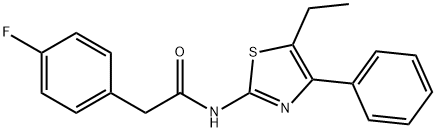 Benzeneacetamide, N-(5-ethyl-4-phenyl-2-thiazolyl)-4-fluoro- (9CI) Structure