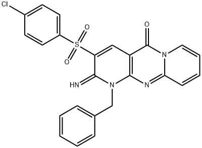 1-benzyl-3-[(4-chlorophenyl)sulfonyl]-2-imino-1,2-dihydro-5H-dipyrido[1,2-a:2,3-d]pyrimidin-5-one Structure