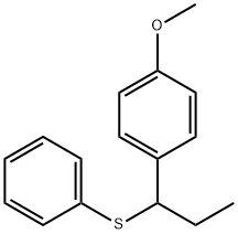 1-メトキシ-4-[1-(フェニルチオ)プロピル]ベンゼン 化学構造式