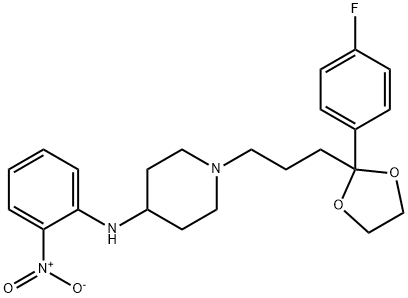 1-[3-[2-(4-fluorophenyl)-1,3-dioxolan-2-yl]propyl]-N-(2-nitrophenyl)piperidin-4-amine ,60703-66-4,结构式