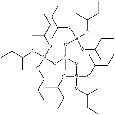3-メチル-1,1,1,5,5,5-ヘキサキス(1-メチルプロポキシ)-3-[[トリス(1-メチルプロポキシ)シリル]オキシ]ペンタントリシロキサン 化学構造式