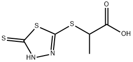 2-(5-巯基-1,3,4-噻二唑-2-硫代)-丙酸,60725-23-7,结构式