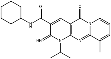 N-cyclohexyl-2-imino-1-isopropyl-10-methyl-5-oxo-1,5-dihydro-2H-dipyrido[1,2-a:2,3-d]pyrimidine-3-carboxamide Structure