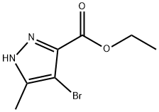 4-溴-3-甲基-1H-吡唑-5-羧酸乙酯,6076-14-8,结构式