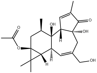 60857-08-1 (1aR)-9aα-アセトキシ-1,1aα,1bβ,4,4a,7aα,7b,8,9,9a-デカヒドロ-4aβ,7bα-ジヒドロキシ-3-ヒドロキシメチル-1,1,6,8α-テトラメチル-5H-シクロプロパ[3,4]ベンゾ[1,2-e]アズレン-5-オン