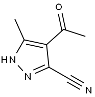 1H-Pyrazole-3-carbonitrile, 4-acetyl-5-methyl- (9CI) 化学構造式