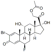 2-bromo-6beta-fluoro-11alpha,17,21-trihydroxypregna-1,4-diene-3,20-dione 21-acetate,60864-62-2,结构式