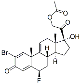 2-bromo-6beta-fluoro-17,21-dihydroxypregna-1,4,9(11)-triene-3,20-dione 21-acetate Structure