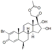 2-bromo-6beta-fluoro-16alpha,17,21-trihydroxypregna-1,4,9(11)-triene-3,20-dione 21-acetate Struktur