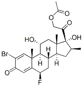 2-bromo-6beta-fluoro-11alpha,17,21-trihydroxy-16beta-methylpregna-1,4-diene-3,20-dione 21-acetate  Struktur