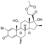 2-bromo-6beta-fluoro-11alpha,17,21-trihydroxy-16beta-methylpregna-1,4-diene-3,20-dione 21-acetate Structure