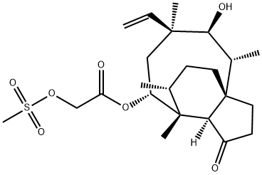 2-[(Methylsulfonyl)oxy]acetic acid (3aS,4R,5S,6S,8R,9R,9aR,10R)-6-ethenyldecahydro-5-hydroxy-4,6,9,10-tetramethyl-1-oxo-3a,9-propano-3aH-cyclopentacycloocten-8-yl ester Structure