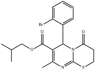 isobutyl 6-(2-bromophenyl)-8-methyl-4-oxo-3,4-dihydro-2H,6H-pyrimido[2,1-b][1,3]thiazine-7-carboxylate Struktur