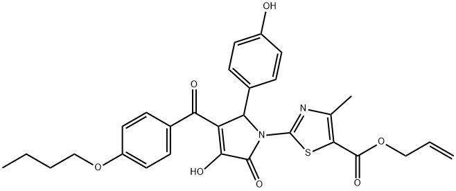 allyl 2-[3-(4-butoxybenzoyl)-4-hydroxy-2-(4-hydroxyphenyl)-5-oxo-2,5-dihydro-1H-pyrrol-1-yl]-4-methyl-1,3-thiazole-5-carboxylate|