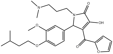 1-[3-(dimethylamino)propyl]-4-(2-furoyl)-3-hydroxy-5-[4-(isopentyloxy)-3-methoxyphenyl]-1,5-dihydro-2H-pyrrol-2-one,609796-99-8,结构式