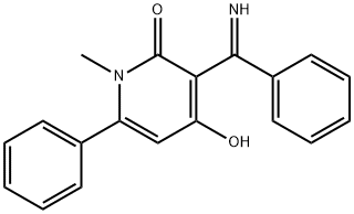 3-(α-イミノベンジル)-4-ヒドロキシ-6-フェニル-1-メチル-2(1H)-ピリジノン 化学構造式