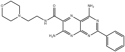 4,7-ジアミノ-N-[2-(4-モルホリニル)エチル]-2-フェニル-6-プテリジンカルボアミド 化学構造式