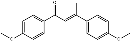 (E)-4,4′-ジメトキシ-β-メチルカルコン 化学構造式