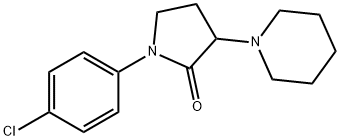 1-(p-クロロフェニル)-3-ピペリジノピロリジン-2-オン 化学構造式