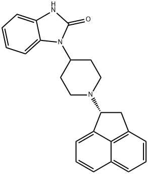 2H-BenziMidazol-2-one, 1-[1-[(1R)-1,2-dihydro-1-acenaphthylenyl]-4-piperidinyl]-1,3-dihydro- Structure