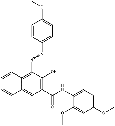 N-(2,4-ジメトキシフェニル)-3-ヒドロキシ-4-[(4-メトキシフェニル)アゾ]-2-ナフタレンカルボアミド 化学構造式