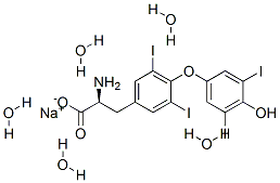 左旋甲状腺素钠五水合物,6106-07-6,结构式