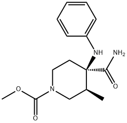 methyl cis-4-anilino-4-carbamoyl-3-methylpiperidine-1-carboxylate 结构式