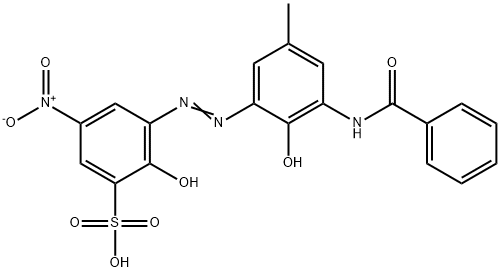 3-[[5-(Benzoylamino)-6-hydroxy-3-methylphenyl]azo]-2-hydroxy-5-nitrobenzenesulfonic acid Structure