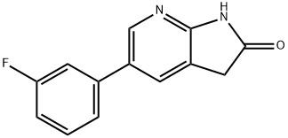5-(3-fluorophenyl)-1H-pyrrolo[2,3-b]pyridin-2(3H)-one 化学構造式