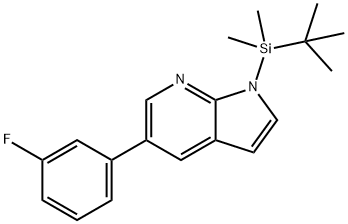 1H-Pyrrolo[2,3-b]pyridine, 1-[(1,1-dimethylethyl)dimethylsilyl]-5-(3-fluorophenyl)- Struktur