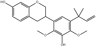 3-[5-(1,1-Dimethyl-2-propenyl)-3-hydroxy-2,4-dimethoxyphenyl]-3,4-dihydro-2H-1-benzopyran-7-ol,61186-60-5,结构式