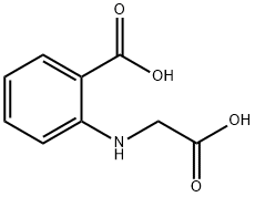 2-(2-オキソ-2-ヒドロキシエチルアミノ)安息香酸 化学構造式