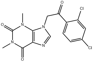 1H-Purine-2,6-dione,  9-[2-(2,4-dichlorophenyl)-2-oxoethyl]-3,9-dihydro-1,3-dimethyl-,612039-97-1,结构式