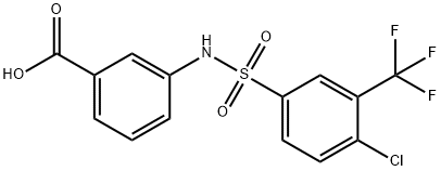 3-[[[4-氯-3-(三氟甲基)苯基]磺酰基]氨基]苯甲酸, 612041-76-6, 结构式