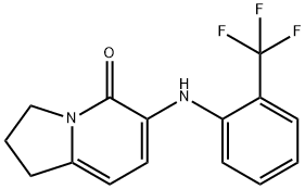 6-(2-TRIFLUOROMETHYLPHENYLAMINO)-2,3-DIHYDRO-1H-INDOLIZIN-5-ONE Struktur