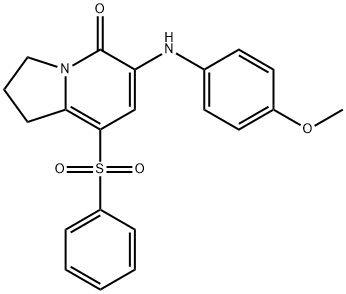 8-BENZENESULFONYL-6-(4-METHOXYPHENYLAMINO)-2,3-DIHYDRO-1H-INDOLIZIN-5-ONE,612065-25-5,结构式