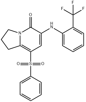 612065-28-8 8-BENZENESULFONYL-6-(2-TRIFLUOROMETHYLPHENYLAMINO)-2,3-DIHYDRO-1H-INDOLIZIN-5-ONE