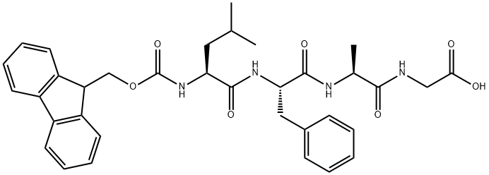 Glycine, N-[(9H-fluoren-9-ylmethoxy)carbonyl]-L-leucyl-L-phenylalanyl-L-alanyl- (9CI) Structure