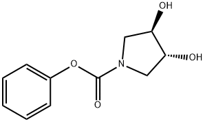 1-Pyrrolidinecarboxylic acid, 3,4-dihydroxy-, phenyl ester, (3R,4R)- (9CI) Structure