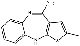 4-アミノ-2-メチル-10H-チエノ(2,3-B)(1,5)-ベンゾジアゼピン 化学構造式