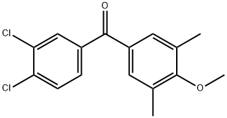 3,4-ジクロロ-3',5'-ジメチル-4'-メトキシベンゾフェノン 化学構造式