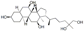 (3R,5S,7R,8S,9S,10S,12S,13R,14S,17R)-17-[(2R)-6,7-dihydroxy-6-methyl-heptan-2-yl]-10,13-dimethyl-2,3,4,5,6,7,8,9,11,12,14,15,16,17-tetradecahydro-1H-cyclopenta[a]phenanthrene-3,7,12-triol Struktur