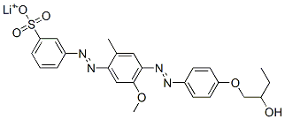 lithium 3-[[4-[[4-(2-hydroxybutoxy)phenyl]azo]-5-methoxy-2-methylphenyl]azo]benzenesulphonate 结构式