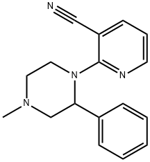 1-(3-Cyanopyridyl-2)-2-Phenyl-4-Methylpyperazine 化学構造式