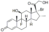 17-bromo-9-fluoro-11beta,21-dihydroxy-16alpha-methylpregna-1,4-diene-3,20-dione,61339-36-4,结构式