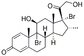 9,17-dibromo-11beta,21-dihydroxy-16alpha-methylpregna-1,4-diene-3,20-dione Structure