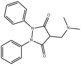 4-[(Dimethylamino)methyl]-1,2-diphenyl-3,5-pyrazolidinedione,6136-32-9,结构式